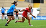26 June 2021; Sadhbh O'Leary of Cork in action against Martha Byrne of Dublin during the Lidl Ladies Football National League Division 1 Final match between Cork and Dublin at Croke Park in Dublin. Photo by Brendan Moran/Sportsfile
