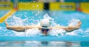 26 June 2021; Cillian Melly of National Centre Limerick competing in the 100m butterfly during day three of the 2021 Swim Ireland Performance Meet at the Sport Ireland National Aquatic Centre at the Sport Ireland Campus in Dublin. Photo by David Kiberd/Sportsfile