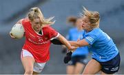 26 June 2021; Daire Kiely of Cork in action against Martha Byrne of Dublin during the Lidl Ladies Football National League Division 1 Final match between Cork and Dublin at Croke Park in Dublin. Photo by Ramsey Cardy/Sportsfile