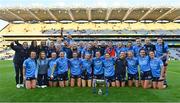 26 June 2021; The Dublin team celebrate with the cup the Lidl Ladies Football National League Division 1 Final match between Cork and Dublin at Croke Park in Dublin. Photo by Brendan Moran/Sportsfile