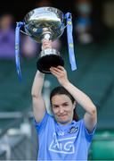 26 June 2021; Dublin captain Sinead Aherne lifts the cup after the Lidl Ladies Football National League Division 1 Final match between Cork and Dublin at Croke Park in Dublin. Photo by Brendan Moran/Sportsfile