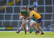 26 June 2021; Gavin White of Kerry in action against Cillian Brennan of Clare during the Munster GAA Football Senior Championship Quarter-Final match between Kerry and Clare at Fitzgerald Stadium in Killarney, Kerry. Photo by Dáire Brennan/Sportsfile