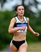 27 June 2021; Aoife Lynch of Donore Harriers, Dublin, competing in the Women's 200m heats during day three of the Irish Life Health National Senior Championships at Morton Stadium in Santry, Dublin. Photo by Sam Barnes/Sportsfile