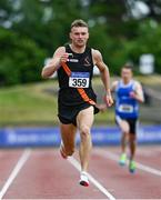 27 June 2021; Marcus Lawler of Clonliffe Harriers AC, Dublin, competing in the Men's 200m heats during day three of the Irish Life Health National Senior Championships at Morton Stadium in Santry, Dublin. Photo by Sam Barnes/Sportsfile