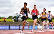 26 June 2021; Efrem Gidey of Clonliffe Harriers AC, Dublin, left, competing in the Men's 5000m during day two of the Irish Life Health National Senior Championships at Morton Stadium in Santry, Dublin. Photo by Sam Barnes/Sportsfile