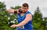 27 June 2021; Gavin Mclaughlin of Finn Valley AC, Donegal, competing in the Men's Shot Put during day three of the Irish Life Health National Senior Championships at Morton Stadium in Santry, Dublin. Photo by Sam Barnes/Sportsfile