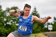 27 June 2021; James Kelly of Finn Valley AC, Donegal, competing in the Men's Shot Put during day three of the Irish Life Health National Senior Championships at Morton Stadium in Santry, Dublin. Photo by Sam Barnes/Sportsfile