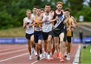 26 June 2021; Shane Bracken of Swinford AC, Mayo, right, leads the field in the Men's 1500m during day two of the Irish Life Health National Senior Championships at Morton Stadium in Santry, Dublin. Photo by Sam Barnes/Sportsfile