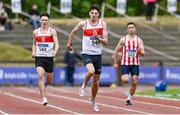 26 June 2021; Cillin Greene of Galway City Harriers AC, centre, on his way to winning the Men's 400m during day two of the Irish Life Health National Senior Championships at Morton Stadium in Santry, Dublin. Photo by Sam Barnes/Sportsfile