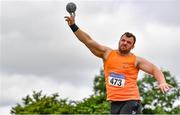 27 June 2021; Michael Lynch of Nenagh Olympic AC, Tipperary, competing in the Men's Shot Put during day three of the Irish Life Health National Senior Championships at Morton Stadium in Santry, Dublin. Photo by Sam Barnes/Sportsfile