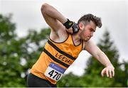 27 June 2021; Ryan Duggan of Leevale AC, Cork, competing in the Men's Shot Put during day three of the Irish Life Health National Senior Championships at Morton Stadium in Santry, Dublin. Photo by Sam Barnes/Sportsfile