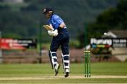 27 June 2021; George Dockrell of Leinster Lightning bats during the Cricket Ireland InterProvincial Trophy 2021 match between North West Warriors and Leinster Lightning at Bready Cricket Club in Magheramason, Tyrone. Photo by Harry Murphy/Sportsfile