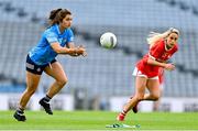 26 June 2021; Niamh Collins of Dublin in action against Orla Finn of Cork during the Lidl Ladies Football National League Division 1 Final match between Cork and Dublin at Croke Park in Dublin. Photo by Brendan Moran/Sportsfile