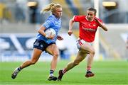 26 June 2021; Carla Rowe of Dublin in action against Melissa Duggan of Cork during the Lidl Ladies Football National League Division 1 Final match between Cork and Dublin at Croke Park in Dublin. Photo by Brendan Moran/Sportsfile