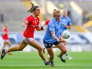 26 June 2021; Carla Rowe of Dublin in action against Melissa Duggan of Cork during the Lidl Ladies Football National League Division 1 Final match between Cork and Dublin at Croke Park in Dublin. Photo by Brendan Moran/Sportsfile