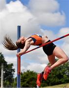 27 June 2021; Philippa Rogan of Sli Cualann AC, Wicklow, on her way to winning the Women's High Jump during day three of the Irish Life Health National Senior Championships at Morton Stadium in Santry, Dublin. Photo by Sam Barnes/Sportsfile