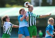 27 June 2021; Michelle Doonan of Peamount United in action against Zoe Kelly of Bray Wanderers during the EA SPORTS Women's National U19 League match between Bray Wanderers and Peamount United at Carlisle Grounds in Bray, Wicklow. Photo by Michael P Ryan/Sportsfile