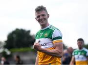 27 June 2021; David Dempsey of Offaly celebrates following the Leinster GAA Football Senior Championship Round 1 match between Louth and Offaly at Páirc Tailteann in Navan, Meath. Photo by David Fitzgerald/Sportsfile