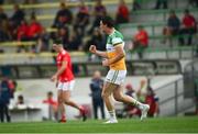 27 June 2021; Niall McNamee of Offaly celebrates after scoring his side's second goal during the Leinster GAA Football Senior Championship Round 1 match between Louth and Offaly at Páirc Tailteann in Navan, Meath. Photo by David Fitzgerald/Sportsfile