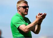 27 June 2021; Bray Wanderers manager Justin Gleeson during the EA SPORTS Women's National U19 League match between Bray Wanderers and Peamount United at Carlisle Grounds in Bray, Wicklow. Photo by Michael P Ryan/Sportsfile