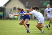 27 June 2021; Mo Nerney of Laois in action against Laoise Lenehan of Kildare during the Lidl Ladies Football National League Division 3 Final match between Kildare and Laois at Baltinglass GAA Club in Baltinglass, Wicklow. Photo by Matt Browne/Sportsfile