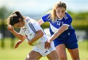 27 June 2021; Claire Sullivan of Kildare in action against Sarah Ann Fitzgerald of Laois during the Lidl Ladies Football National League Division 3 Final match between Kildare and Laois at Baltinglass GAA Club in Baltinglass, Wicklow. Photo by Matt Browne/Sportsfile