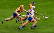 27 June 2021; Neil Montgomery of Waterford is tackled by Clare players David Fitzgerald, left, and Cathal Malone late in the Munster GAA Hurling Senior Championship Quarter-Final match between Waterford and Clare at Semple Stadium in Thurles, Tipperary. Photo by Ray McManus/Sportsfile