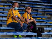 27 June 2021; Clare supporters Pat and Deirdre Reidy, from Ennis, watch the Munster GAA Hurling Senior Championship Quarter-Final match between Waterford and Clare at Semple Stadium in Thurles, Tipperary. Photo by Ray McManus/Sportsfile