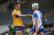 27 June 2021; Ryan Taylor of Clare and Shane McNulty of Waterford following the Munster GAA Hurling Senior Championship Quarter-Final match between Waterford and Clare at Semple Stadium in Thurles, Tipperary. Photo by Stephen McCarthy/Sportsfile