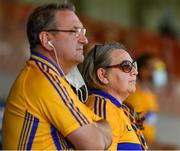 27 June 2021; Clare supporters Deirdre and Pat Reidy, from Ennis, watch the Munster GAA Hurling Senior Championship Quarter-Final match between Waterford and Clare at Semple Stadium in Thurles, Tipperary. Photo by Ray McManus/Sportsfile
