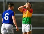 27 June 2021; Darragh Foley of Carlow reacts during the Leinster GAA Football Senior Championship Round 1 match between Carlow and Longford at Bord Na Mona O’Connor Park in Tullamore, Offaly. Photo by Eóin Noonan/Sportsfile