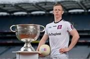 29 June 2021; Summer 2021 is officially on! Mayo footballer Ryan O’Donoghue pictured today at AIB’s launch of the 2021 GAA All-Ireland Senior Football Championship. O’Donoghue was in attendance at the launch alongside Pádraig Faulkner, Kingscourt Stars and Cavan, Conor Sweeney, Ballyporeen and Tipperary, Daniel Flynn, Johnstownbridge and Kildare, and Paul Donaghy, Dungannon Thomas Clarkes and Tyrone, as AIB celebrated the return of summer football and the reignition of county rivalries nationwide ahead of some of #TheToughest games of the year. Photo by Brendan Moran/Sportsfile