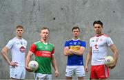 29 June 2021; Summer 2021 is officially on! In attendance during the AIB GAA All-Ireland Senior Football Championship launch at Croke Park in Dublin are, from left, Conor Sweeney, Ballyporeen and Tipperary, Ryan O’Donoghue, Belmullet and Mayo, Daniel Flynn, Johnstownbridge and Kildare, and Paul Donaghy, Dungannon Thomas Clarkes and Tyrone s AIB celebrated the return of summer football and the reignition of county rivalries nationwide ahead of some of #TheToughest games of the year. Photo by Eóin Noonan/Sportsfile