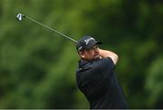 29 June 2021; Shane Lowry of Ireland plays a shot off the 4th tee box during a practice round before the Dubai Duty Free Irish Open Golf Championship at Mount Juliet in Thomastown, Kilkenny. Photo by Ramsey Cardy/Sportsfile