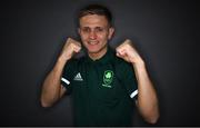 29 June 2021; Featherweight Kurt Walker during a Tokyo 2020 Team Ireland Announcement for Boxing in the Sport Ireland Institute at the Sports Ireland Campus in Dublin.  Photo by Brendan Moran/Sportsfile