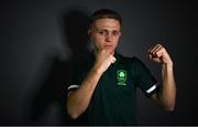 29 June 2021; Featherweight Kurt Walker during a Tokyo 2020 Team Ireland Announcement for Boxing in the Sport Ireland Institute at the Sports Ireland Campus in Dublin.  Photo by Brendan Moran/Sportsfile