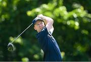 29 June 2021; Gavin Moynihan of Ireland watches his tee shot on the 5th during a practice round before the Dubai Duty Free Irish Open Golf Championship at Mount Juliet in Thomastown, Kilkenny. Photo by Ramsey Cardy/Sportsfile