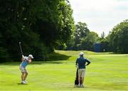 29 June 2021; Paul Dunne of Ireland plays a shot on the second hole during a practice round before the Dubai Duty Free Irish Open Golf Championship at Mount Juliet in Thomastown, Kilkenny. Photo by Ramsey Cardy/Sportsfile