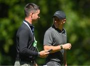 29 June 2021; Rory McIlroy of Northern Ireland, right, with his manager Sean O’Flaherty during a practice round before the Dubai Duty Free Irish Open Golf Championship at Mount Juliet in Thomastown, Kilkenny. Photo by Ramsey Cardy/Sportsfile