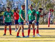 29 June 2021; Chris Harris, centre, and Duwan Van Der Merwe during British and Irish Lions Squad Training at St Peter's College in Johannesburg, South Africa. Photo by Sydney Seshibedi/Sportsfile