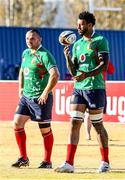 29 June 2021; Courtney Lawes, right, and Ken Owens during British and Irish Lions Squad Training at St Peter's College in Johannesburg, South Africa. Photo by Sydney Seshibedi/Sportsfile