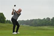 30 June 2021; Former Kilkenny hurler DJ Carey playing his tee shot on the 5th hole during the Dubai Duty Free Irish Open Golf Championship Pro-Am at Mount Juliet in Thomastown, Kilkenny. Photo by Ramsey Cardy/Sportsfile