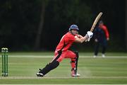 30 June 2021; Matt Ford of Munster Reds in action during the Cricket Ireland InterProvincial Cup 2021 match between Northern Knights and Munster Reds at Bready Cricket Club in Stormont in Belfast. Photo by David Fitzgerald/Sportsfile