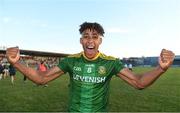 30 June 2021; Sean Emmanuel of Meath celebrates after the Electric Ireland Leinster GAA Football Minor Championship Final match between Meath and Offaly at TEG Cusack Park in Mullingar, Westmeath. Photo by Matt Browne/Sportsfile
