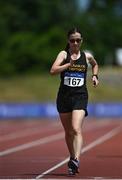 27 June 2021; Veronica Burke of Ballinasloe and District AC, Galway, competing in the Women's 5000m Walk during day three of the Irish Life Health National Senior Championships at Morton Stadium in Santry, Dublin. Photo by Sam Barnes/Sportsfile