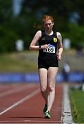 27 June 2021; Emily MacHugh of Naas AC, Kildare, competing in the Women's 5000m Walk during day three of the Irish Life Health National Senior Championships at Morton Stadium in Santry, Dublin. Photo by Sam Barnes/Sportsfile