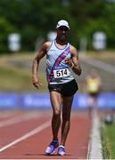 27 June 2021; Jerome Caprice of Dundrum South Dublin AC on his way to winning the Men's 10000m Walk during day three of the Irish Life Health National Senior Championships at Morton Stadium in Santry, Dublin. Photo by Sam Barnes/Sportsfile