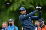 1 July 2021; Aaron Rai of England watches his drive from the 10th tee box during day one of the Dubai Duty Free Irish Open Golf Championship at Mount Juliet Golf Club in Thomastown, Kilkenny. Photo by Ramsey Cardy/Sportsfile