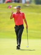 1 July 2021; Lucas Herbert of Australia acknowledges the gallery after a birdie putt on the ninth green during day one of the Dubai Duty Free Irish Open Golf Championship at Mount Juliet Golf Club in Thomastown, Kilkenny. Photo by Ramsey Cardy/Sportsfile
