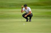 1 July 2021; Thorbjørn Olesen of Denmark lines up a putt on the 15th green during day one of the Dubai Duty Free Irish Open Golf Championship at Mount Juliet Golf Club in Thomastown, Kilkenny. Photo by Ramsey Cardy/Sportsfile